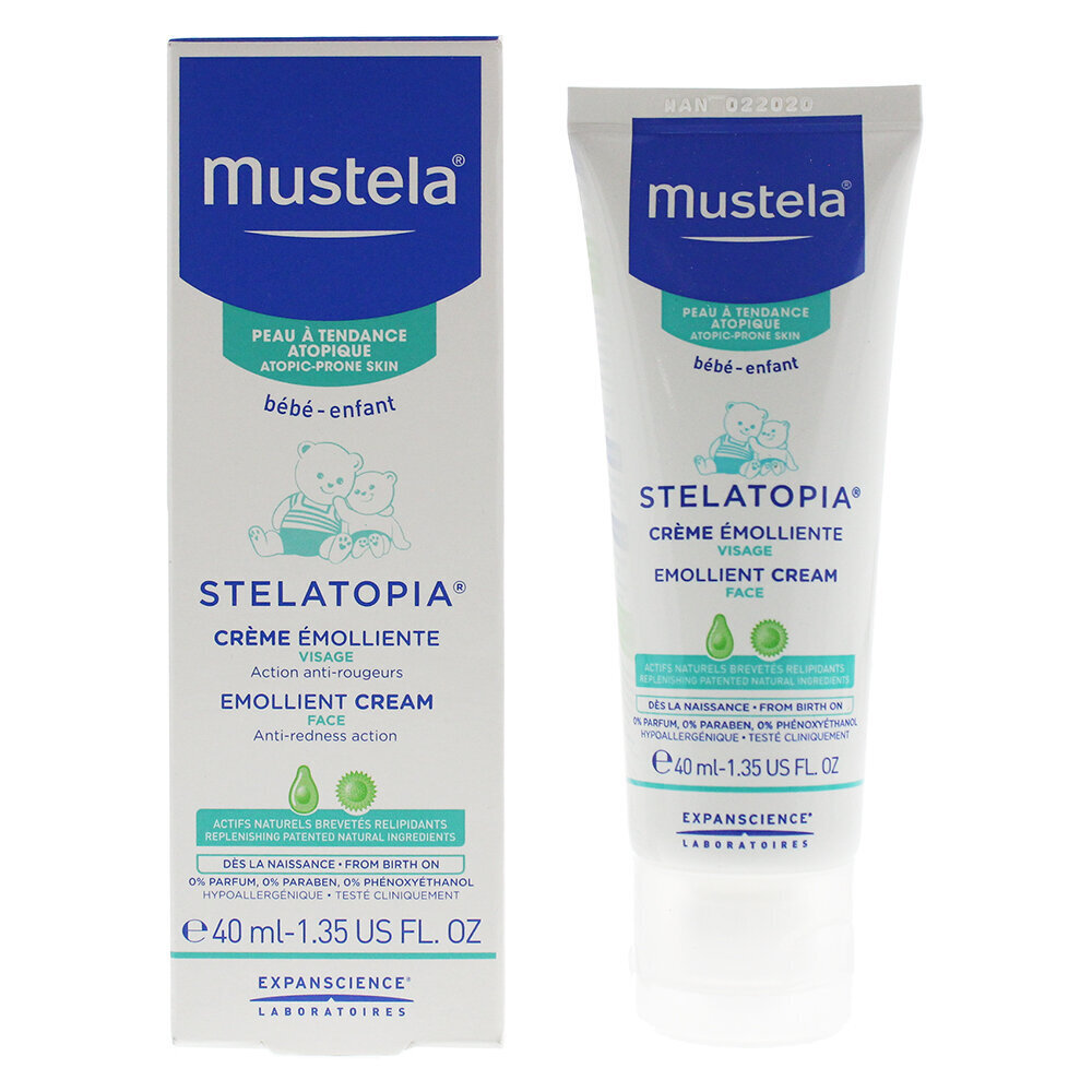 Mustela Bébé Stelatopia Emollient Cream dienas krēms bērniem 40 ml cena un informācija | Bērnu kosmētika, līdzekļi jaunajām māmiņām | 220.lv