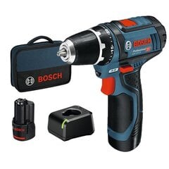 Bosch GSR 12V-15 akumulatora urbjmašīna-skrūvgriezis, 2 x 2.0Ah, GAL 12V-20 цена и информация | Шуруповерты, дрели | 220.lv