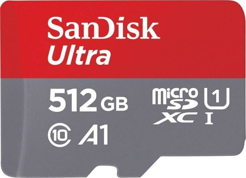 SanDisk Ultra atmiņas karte 512GB MicroSDHC 10. klases UHS cena un informācija | Atmiņas kartes fotokamerām | 220.lv