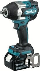 Аккумуляторный гайковерт Makita 18В, 2x5,0Aч Li-ion, 700/1000 Nm, 1/2, LED цена и информация | Шуруповерты, дрели | 220.lv