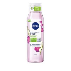 Nivea Naturally Good Wild Rose Water dušas želeja 300 ml cena un informācija | Dušas želejas, eļļas | 220.lv