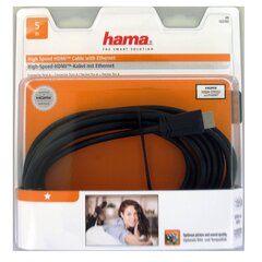 Vads HDMI 1.4, Hama / 5m цена и информация | Кабели и провода | 220.lv