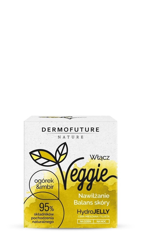 Dermofuture VEGGIE mitrinošs hidrogēls ar gurķi un ingveru, 50 ml cena un informācija | Sejas krēmi | 220.lv