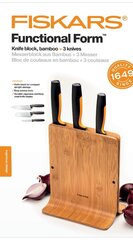 Бамбуковый держатель Fiskars Functional Form для ножей, 4 части цена и информация | Ножи и аксессуары для них | 220.lv