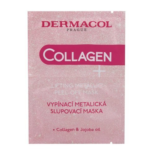 Dermacol Collagen+ Lifting Metallic Peel-Off sejas maska 15 ml cena un informācija | Sejas maskas, acu maskas | 220.lv