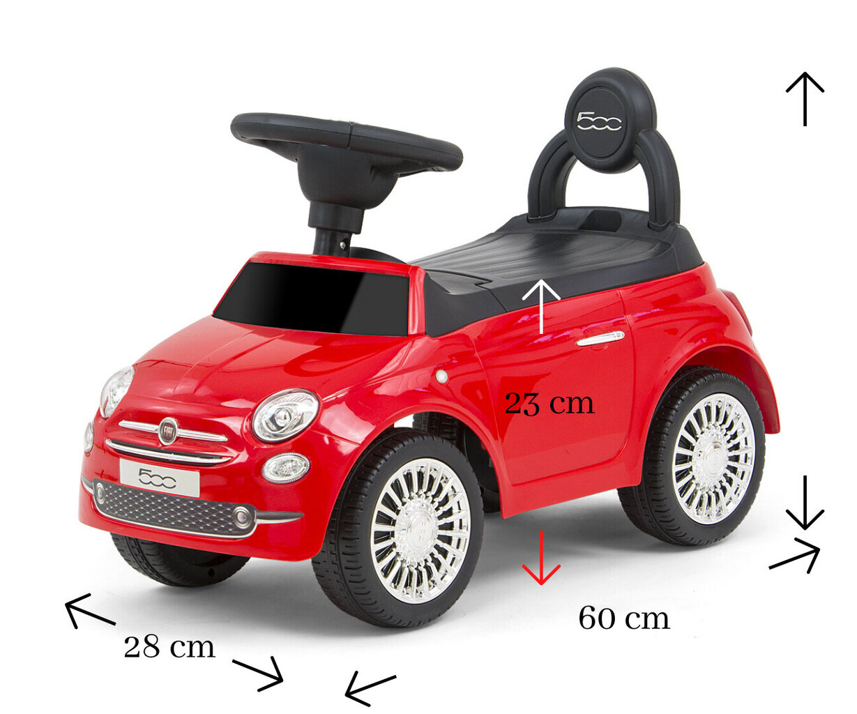 Milly Mally rotaļu automobilis Fiat 500, sarkanā krāsā cena un informācija | Rotaļlietas zīdaiņiem | 220.lv