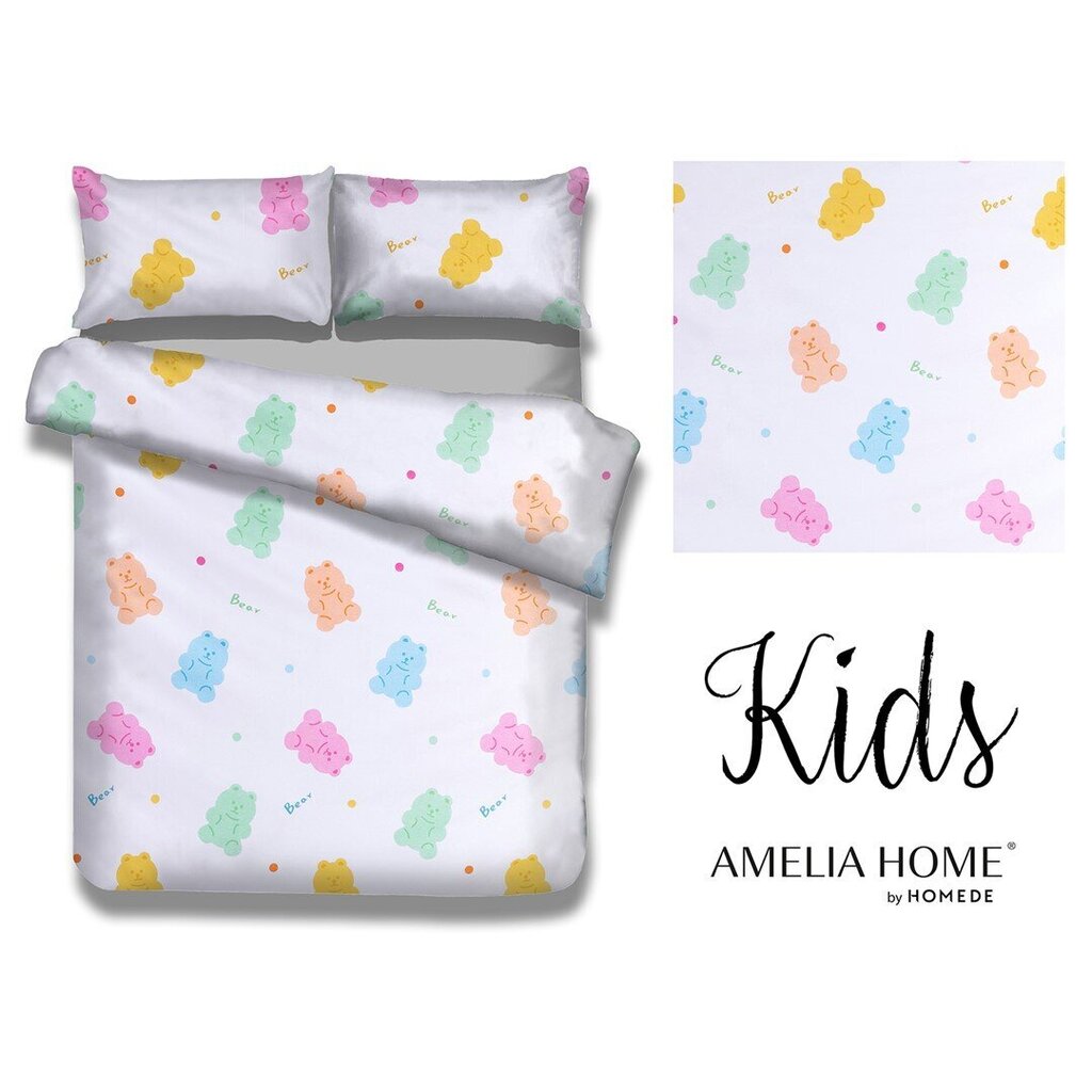 AmeliaHome gultas veļas komplekts Candybears 135 x 200 cm + spilvendrānas 40 x 60 cm + 80 x 80 cm цена и информация | Bērnu gultas veļa | 220.lv