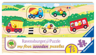 Ravensburger деревянный пазл 5 шт. Машинки цена и информация | Пазлы | 220.lv