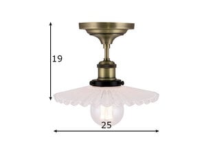 Griestu lampa Cobbler, antīka misiņa toņa/balta, 60 W cena un informācija | Galda lampas | 220.lv