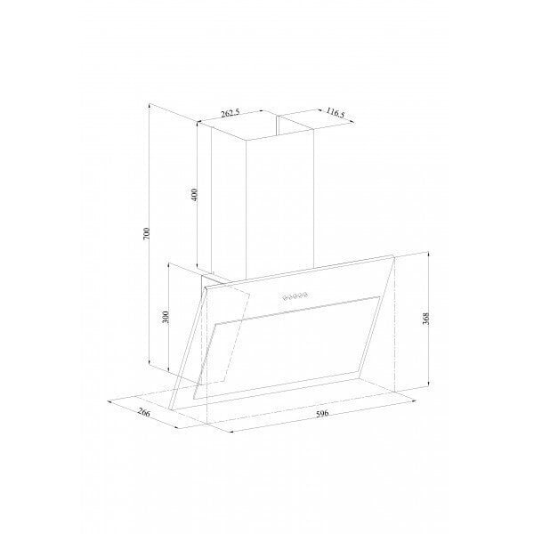 Berk BHD 3463 WGL 60 tvaika nosūcējs, 60cm cena un informācija | Tvaika nosūcēji | 220.lv