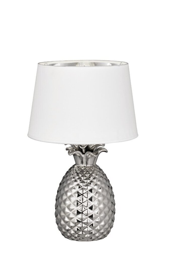 Galda gaismeklis Pineapple 43 cm E27, sudraba/ balts cena un informācija | Galda lampas | 220.lv