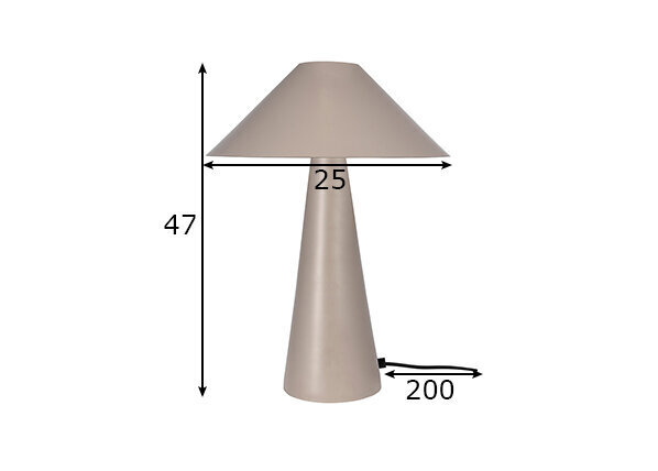 Galda lampa Cannes, lakoti pelēka, 60 W цена и информация | Galda lampas | 220.lv