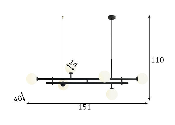 Griestu lampa Harmony, melna, 3x 40 W 891134726 cena un informācija | Piekaramās lampas | 220.lv