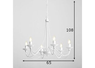 Griestu lampa Roza, balta, 6x 40 W 891151043 cena un informācija | Lustras | 220.lv