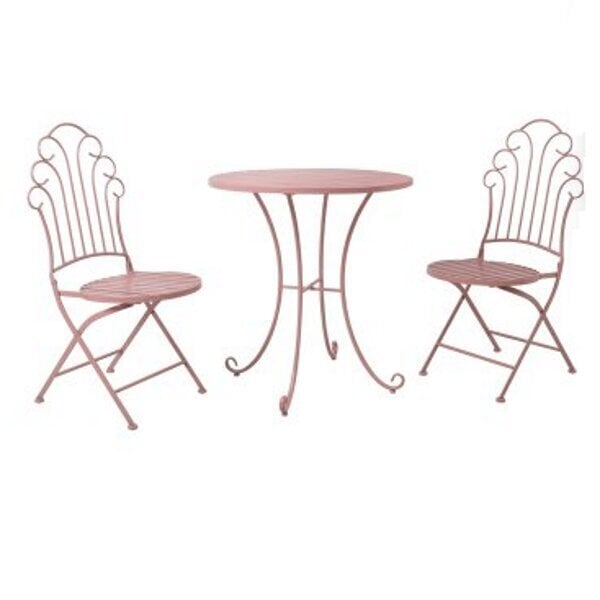 Balkona komplekts ROSY galds un 2 krēsli, rozā cena un informācija | Ēdamistabas komplekti | 220.lv