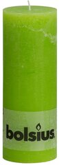 Galda svece Rustic 190/68mm, 65h, gaiši zaļā krāsā cena un informācija | Sveces un svečturi | 220.lv