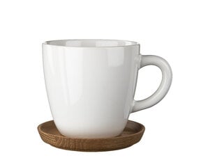 Rörstrand Höganäs Keramik kafijas tase ar koka paliktni 33 cl, balta cena un informācija | Glāzes, krūzes, karafes | 220.lv
