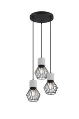 Piekaramā lampa Jamiro, 3-daļīga, E27, matēti melna/betona krāsas 920051811 cena un informācija | Lustras | 220.lv