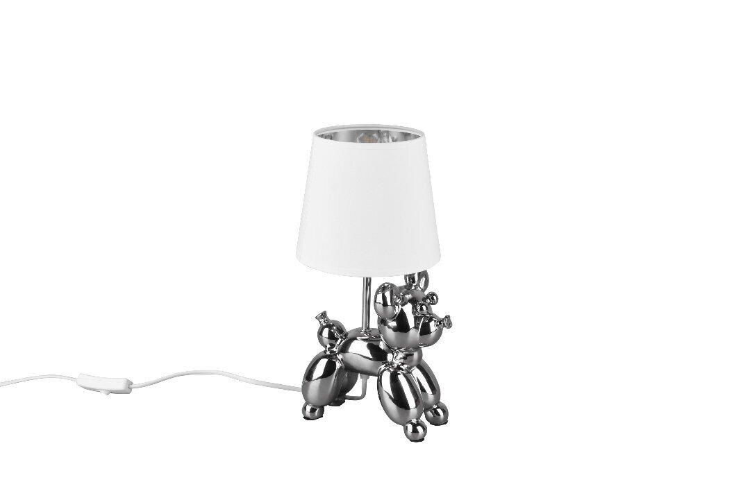 Galda lampa Bello, E14, balta/sudrabaina cena un informācija | Galda lampas | 220.lv