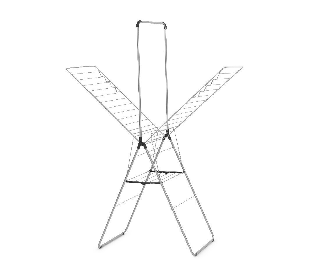 Brabantia veļas žāvēšanas statīvs HangOn 25m + pakaramais statīvs, pelēks cena un informācija | Veļas žāvēšana | 220.lv