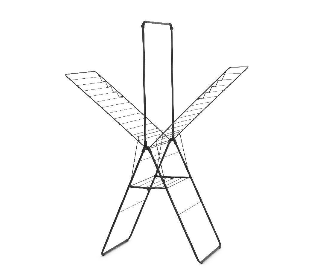 Brabantia veļas žāvēšanas statīvs HangOn 25m + pakaramais statīvs, melns matēts cena un informācija | Veļas žāvēšana | 220.lv