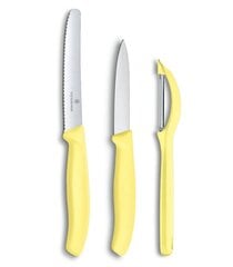 Набор ножей для очистки Victorinox, 3 шт., желтый цена и информация | Ножи и аксессуары для них | 220.lv