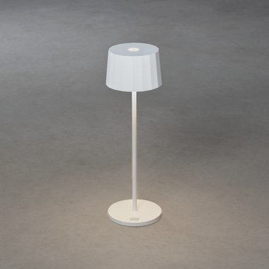 Konstsmide galda lampa Positano, apaļa, balta, USB lādētājs, aptumšojama, 2700/3000K cena un informācija | Āra apgaismojums | 220.lv