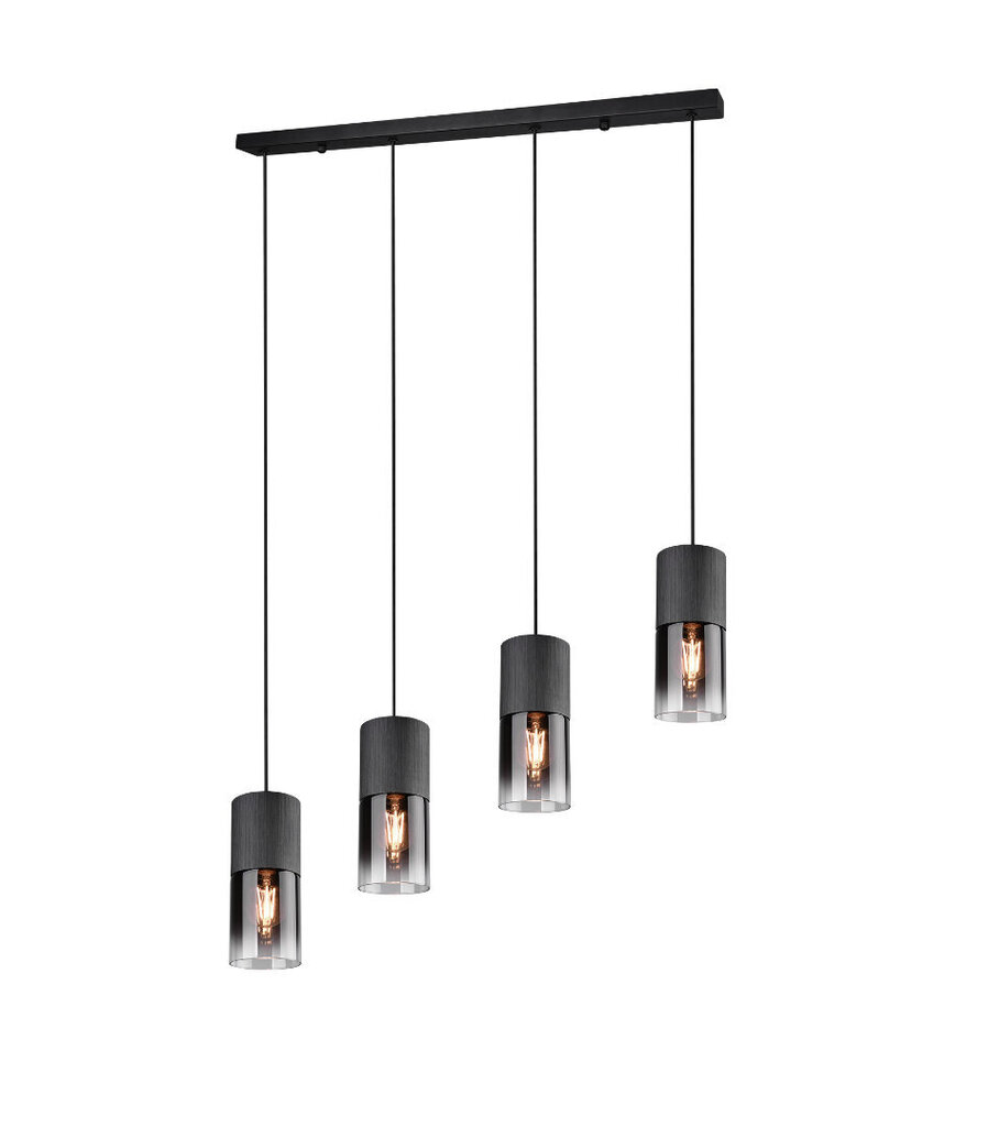 Piekaramā lampa Robin, 4xE27, 80 cm, matēti melna/dūmakaina toņa 920019495 цена и информация | Lustras | 220.lv