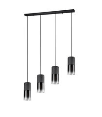 Piekaramā lampa Robin, 4xE27, 80 cm, matēti melna/dūmakaina toņa 920019495 цена и информация | Люстры | 220.lv