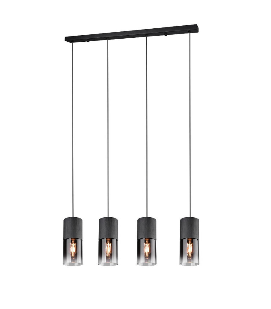 Piekaramā lampa Robin, 4xE27, 80 cm, matēti melna/dūmakaina toņa 920019495 cena un informācija | Piekaramās lampas | 220.lv