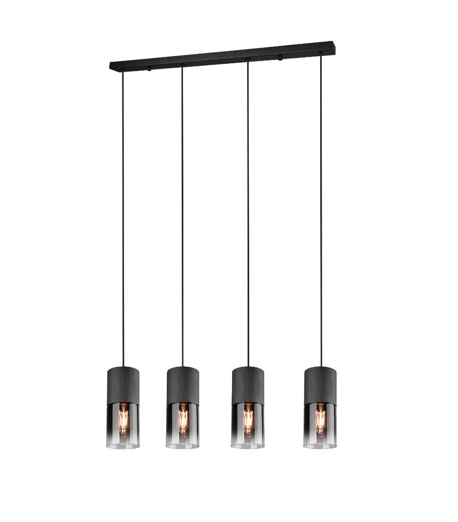 Piekaramā lampa Robin, 4xE27, 80 cm, matēti melna/dūmakaina toņa 920019495 цена и информация | Lustras | 220.lv