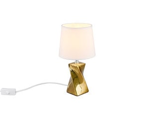 Abeba galda lampa 1XE14, 28,5 cm, zelta krāsas/balta cena un informācija | Galda lampas | 220.lv