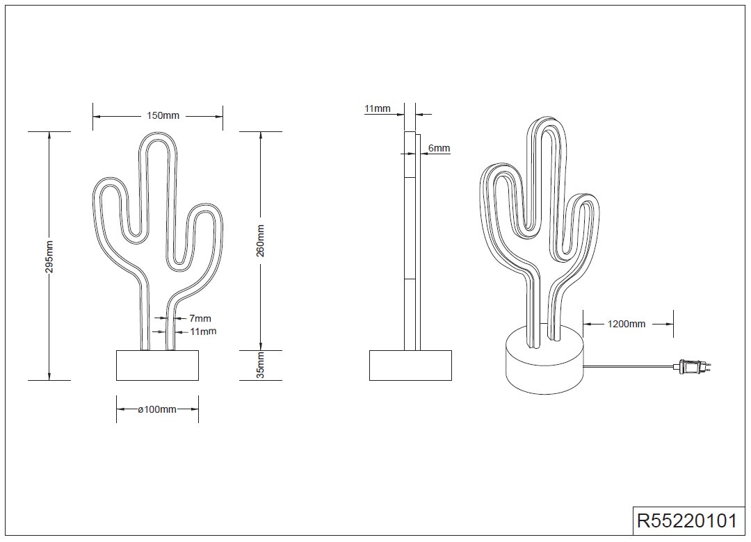 Trio LED galda lampa Cactus cena un informācija | Galda lampas | 220.lv