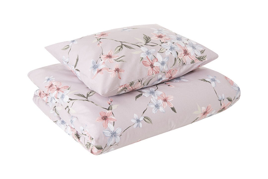Tekstiilikompanii gultas veļas komplekts Blossom, pelēkā krāsā, 200 x 210 cm + 2 spilvendrānas 50 x 60 cm cena un informācija | Gultas veļas komplekti | 220.lv