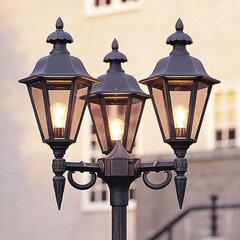 Stāvlampa (āra gaismeklis) Pallas Triple, melna cena un informācija | Āra apgaismojums | 220.lv