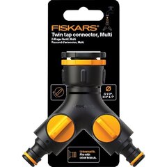 Разъем Fiskars с двойным краном, Multi цена и информация | Оборудование для полива | 220.lv