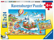 Ravensburger puzle 2x24 gab. Atvaļinājums pie jūras цена и информация | Attīstošās rotaļlietas | 220.lv