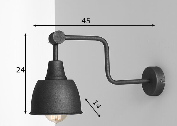 Sienas lampa Frik, melna цена и информация | Sienas lampas | 220.lv
