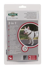 Шлейка и ремень безопасности в автомобиль PetSafe 3in1 для собак, размер S, черная цена и информация | Ошейники, подтяжки для собак | 220.lv
