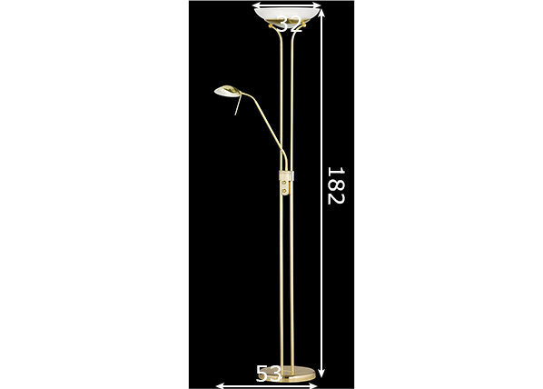 Stāvlampa Pool TW LED, misiņa toņa, 28 W un 5 W/2900 lm un 530 lm cena un informācija | Stāvlampas | 220.lv