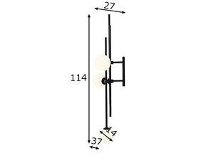 Sienas lampa Harmony, melna, 3x 40 W цена и информация | Настенные светильники | 220.lv