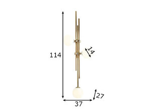 Sienas lampa Harmony, zeltaina, 3x 40 W cena un informācija | Sienas lampas | 220.lv