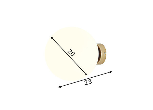 Sienas lampa Ball, zeltaina, 60 W cena un informācija | Sienas lampas | 220.lv
