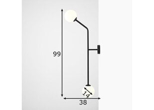 Sienas lampa Pure, melna, 2x 40 W cena un informācija | Sienas lampas | 220.lv