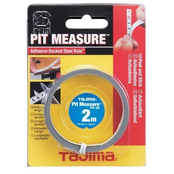 Adhesive measuring tape 2m x 13mm cena un informācija | Rokas instrumenti | 220.lv