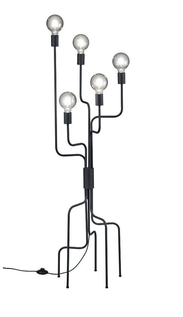 Grīdas lampa Connor, 5 x E27, matēti melna cena un informācija | Stāvlampas | 220.lv
