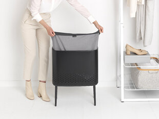 Brabantia Bo veļas grozs 60L, melns matēts цена и информация | Аксессуары для ванной комнаты | 220.lv