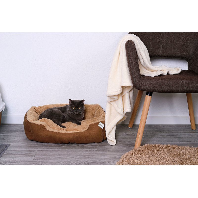 Guļvieta kaķiem/maziem suņiem Cozy Bed, brūnā krāsa, izmērs S cena un informācija | Suņu gultas, spilveni, būdas | 220.lv