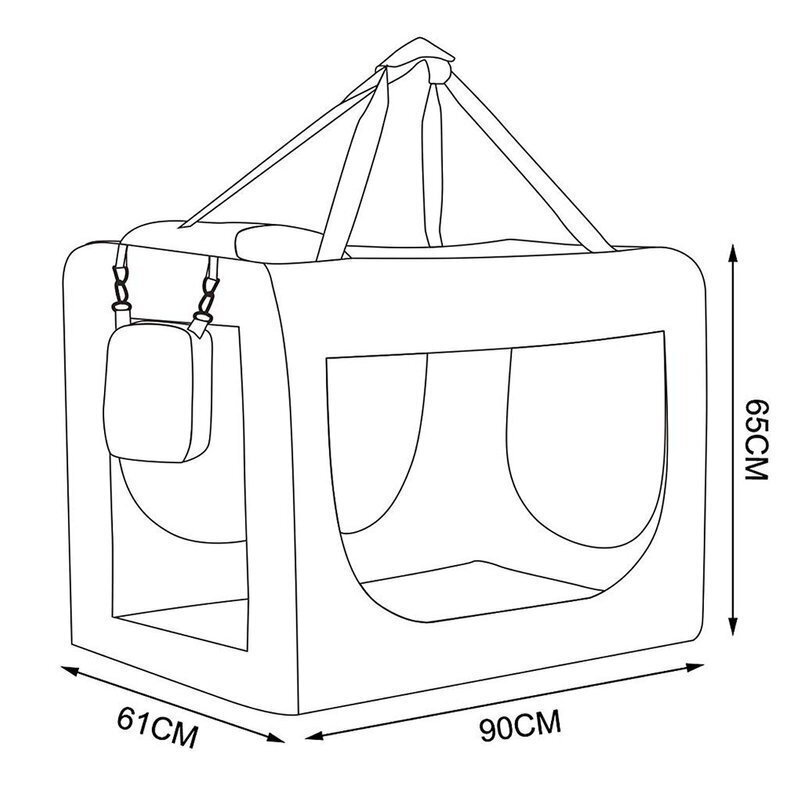 Mājdzīvnieka transportēšanas soma XXL, 90 x 61 x 54 cm, bēša cena un informācija | Transportēšanas būri, somas | 220.lv