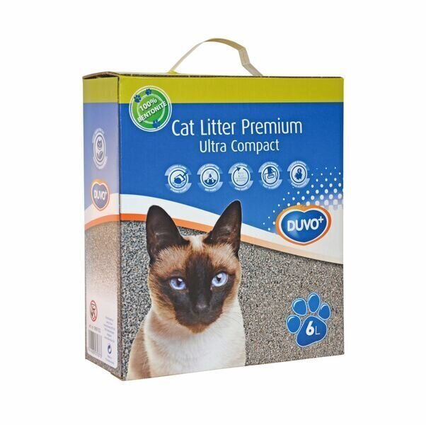 Duvo+ kaķu smiltis Premium Ultra Compact, 6 L cena un informācija | Smiltis un pakaiši | 220.lv